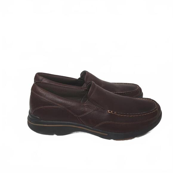 Rockport Men's Brown Leather Slip-On Loafers Size 11 - Picture 1 of 6